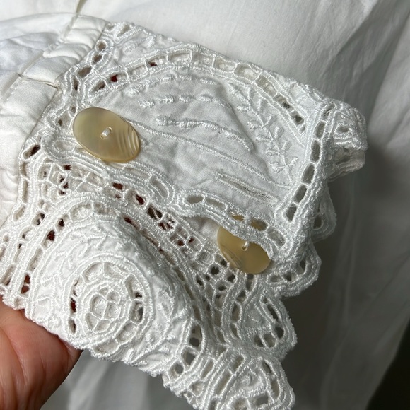 Vintage 1990’s Lone Ranger White Lace Cotton Dress Large - Picture 4 of 11